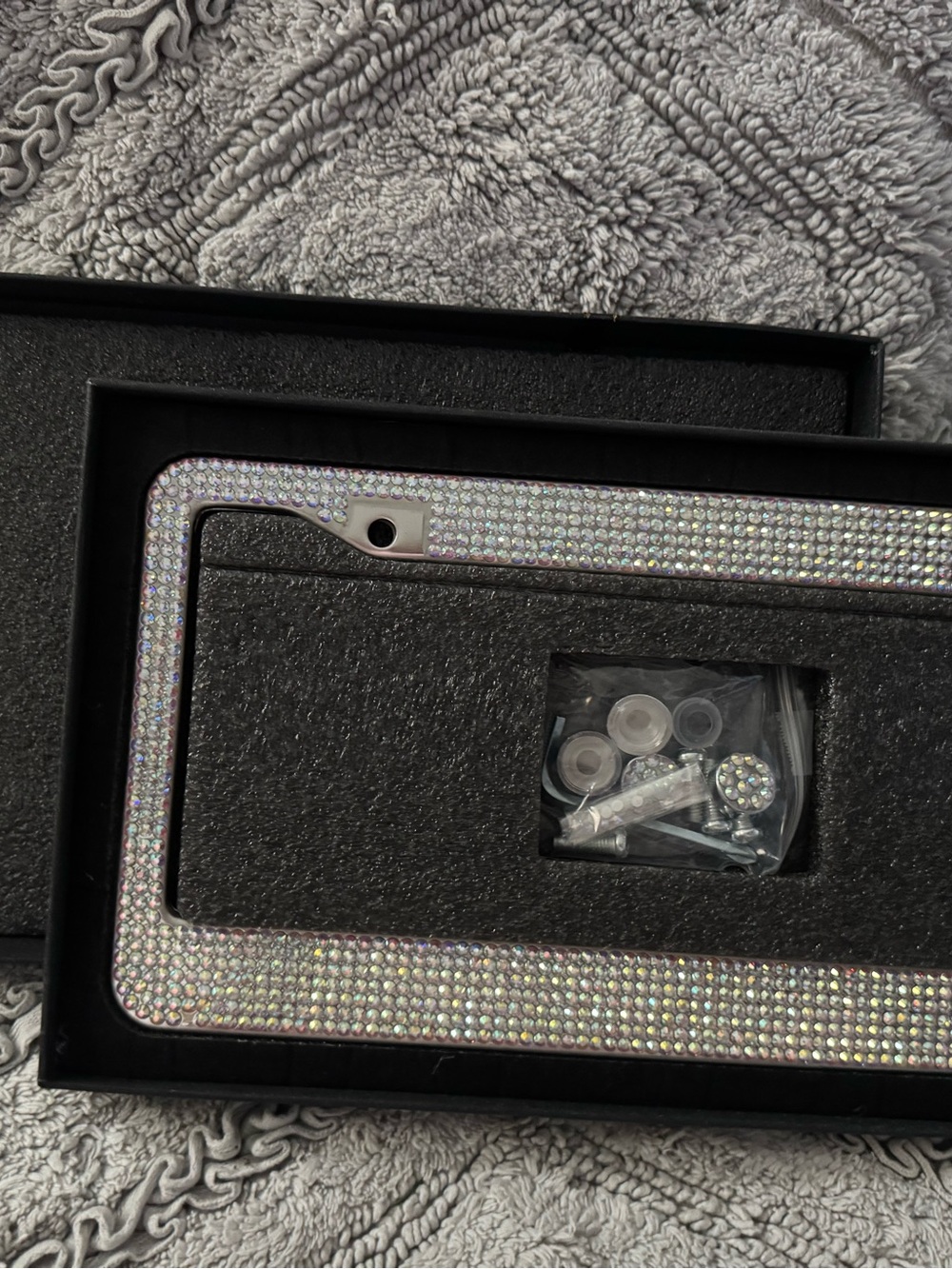 Black and Gold Rhinestone License Plate Frame